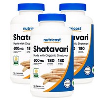 뉴트리코스트 Nutricost 샤타바리 600mg 180캡슐, 3팩