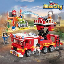 우동방구 레고 호환 소방차 소방서 소방관 소방 헬리콥터 계몽 블럭 12013