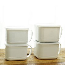 화이트 밀폐용기 손잡이 반찬통 된장 고추장 용기, 800ml x4개, 1개