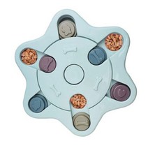 반려견놀이 버디공 진동볼 노이즈 퍼즐장난감 슬로우 피더 인터랙티브 음식 퍼즐 IQ 연습, hexagon Blue
