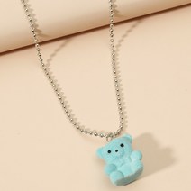 일본과 한국 우유 시원한 곰 목걸이 여성 조수 그물 레드 힙합 잠금 체인 간단한 성격 테디 베어 스웨터 체인