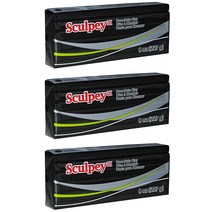 Sculpey III 오븐 베이킹 클레이 226.8g(8온스) 3팩 블랙