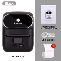 가성비 바코드프린터 라벨프린터 바코드생성기Phomemo-M110 스마트 감열 라벨 프린터 블루투스 호환 비즈, 01 BLACK