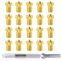 0.4mm M6 3D 프린터 노즐 E3D 노즐과 호환 M6 0.4mm 황동 노즐 압출기 프린트 헤드 1.75mm 필라멘트 E3D V5-V6 3D 프린터에 사용 20개, 20Pcs 0.4mm M6 3D Printer V6 N