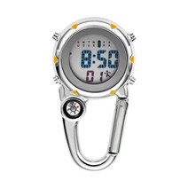 다기능 Carabiner 시계 클립 남여 남여 회중 시계 야외 스포츠 홈 오피스 작업 연구를위한 정확한 시계를 읽기 쉬운, 금속, 노란색