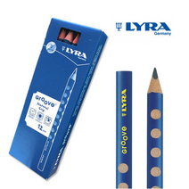 LYRA 리라 삼각연필 교정연필 그루브점보 1타12자루 B 연필깎이 지우개, 그루브점보연필 1타12자루