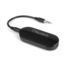 Aluratek 블루투스 무선 5.0 오디오 송신기 3.5mm 어댑터 aptX 저지연 TV홈 사운드 시스템용ABT05F