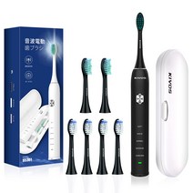키보스 퍼펙트케어 터치슬림 음파 전동칫솔 S53 + 칫솔모6P, 검은 색