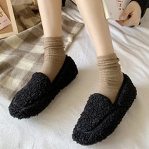 미토 여성용 겨울 양털 뽀글이 단화