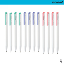 모나미 트리피스 유성볼펜 0.5 0.7 1.0mm 1타 12자루 삼각볼펜 휴대 용이, 12개입, 0.5mm 블랙(민트+바이올렛+핑크)