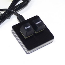 미니 바로 가기 키보드 Ctrl-C 복사 접착제 기계식 스위치 DIY 프로그래밍 가능 OSU 2 키 키패드 블랙 화이, 한개옵션2, 04 Black, 01 블랙 스위치