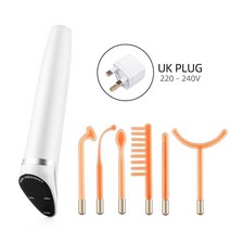 고주파온열치료기 리프팅 가정용 홈케어 마사지 고주파 전극 얼굴 지팡이 피부 Electrotherapy 기계 네온, 07 Orange UK Plug