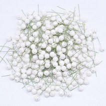 유실수묘목 나무화분 꽃나무 50/100/200pcs 반짝이 과일 Stamens 체리 크리스마스 인공 꽃 레드 딸기 비즈 트리 선물 장식, 50 pieces, white