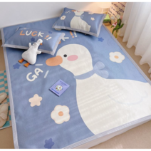 Meainna 아이스 냉 침대 여름 쿨매트 + 베개 세트, 쿨매트3