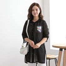 [이헌영] 모티브포인트 이중카라 블라우스 검정 21BS5061B1