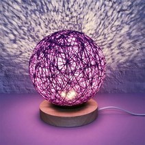LED 데이문 라탄 달 무드등(일체형) USB 전원 케이블 인테리어 오브제 버튼식 ON / OFF, 블루