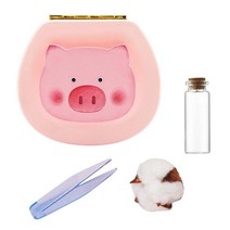 QDY 신생아 소년 소녀용 치아 요정 상자 치아 보관 정리함 보호기 상자, 11.2cmx10.2cmx4.3cm, 나무 ABS, 돼지 핑크
