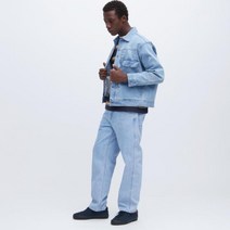 유니클로 와이드핏진 남자 청바지 와이드 팬츠 연청 데님 팬츠 455475