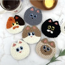 펀치니들 티 코스터 컵받침 만들기 펀칭니들 diy 세트 패키지, 흰쥐