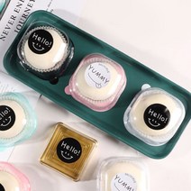 둥근사각 케이스 100개 화과자케이스 1구 (약 가로x세로 8.5cm x 높이 5cm), 흰색