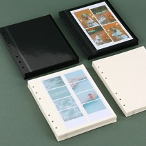 네컷사진 4x6사진 접착식 6공 바인더 초음파 시진 앨범 내지추가 가능, 08화이트 내지(10매)