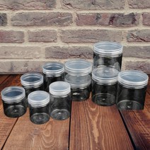 납작 원통 플라스틱 투명 케이스 4.8cm 5.5cm 7cm 정리 보관, 용량300ml