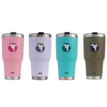 묘묘 900ml 대용량 스테인리스 텀블러, 텀블러 카키