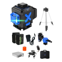 자동 레이저 레벨기 4D 풀패키지 8 12 16 라인 삼각대 포함 측정기 수평계 측량, 그린 레이저 12라인 풀패키지, 1개