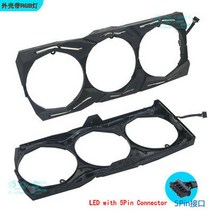 [해외] Asus strix rx580 rx480 gtx1080ti gtx1080 gtx1070ti gtx1070 gtx1060 그래픽 비디오 카드 팬 (프레임 포함), 1pcs Frame 5Pin LED