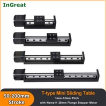 어닝레일 CNC 선형 레일 가이드 스테이지 T 형 미니 스테퍼 모터 액추에이터 50-300mm 스트로크 슬라이딩, 02 2mm Pitch_03 150mm