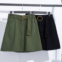 가바바 여성 빅사이즈 스커트 5XL까지 동그란 버클 벨트 포인트 데일리 여름 스커트 G38162