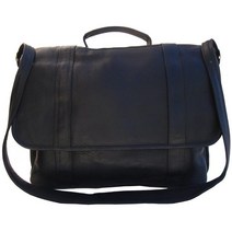 Piel Leather Traditional Flap Portfolio 블랙. One Size 전통적인 플랩 포트폴리오, Black