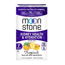 Moonstone Nutrition 클렌징 지원 드링크 믹스 케토 전해질 하이드레이션 파우더 돌 방지 찬카 피에드라 대체품 마그네슘 Magnesium 칼륨 7팩 트로피컬, 2.8 Ounce Pack of 1