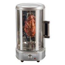 회전식 바베큐 전기통구이 오븐 원형 전기구이 통닭 기계, 실버 그릴 4조