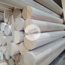 우드창고 히노끼(편백) 목봉 프리미엄 25파이X2400mm 편백나무 국내가공 원주목 기둥재 원주봉 목봉 목재
