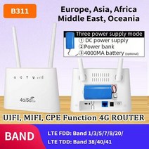 휴대용 와이파이 공유기 포켓파이b311 네트워크 300mpbs 4000mah 배터리, 유럽 ​​버전 b, 우리 플러그