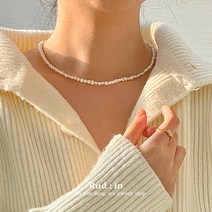 루드인 l 14k도금 l 천연 담수 진주 목걸이 l 셀프웨딩 (R020)