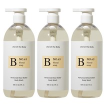 CH6 퍼퓸드 시어버터 바디워시 플로럴솝 여드름 기능성 500ml, 3개