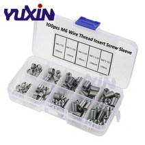 100Pcs M6 * 1 1D/1.5D/2D/2.5D/3D 스테인레스 스틸 나사 코일 와이어 나선형 삽입 세트 수리 키트