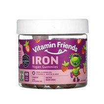 Vitamin Friends Iron for Kids 60 Gummies 여성 빈혈 철분제 변비없는 철분제 임산부 철분제 여성 철분제 빈혈 철분제 변비 없는 철분 비타민d 철분제, 1개, 1