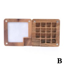 나무 파레트 휴대용 나무 수제 수채화 물감 상자 빈 컬러 페인트 팔레트 그림 미니 액세서리 미술 용품 B0C, 02 B