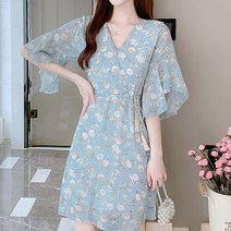 화사한 여신 플로랄 스트링디테일 여름 원피스 하객룩