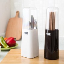 모던수저통 물빠짐 위생 뚜껑 수저통 수저꽂이, DDB_R-5051-DDB_화이트