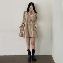 더핑크 / 페닌 루즈핏 캉캉 미니 원피스 [더핑크]