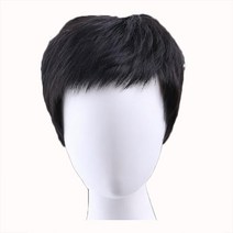 키밍 짧은머리 남자 부분가발 H3380, 블랙, 1개