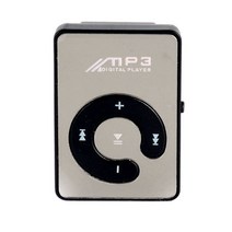 MP3플레이어1/2/3/5 거울 표면 미니 MP3 플레이어 하이킹 여행 휴대용 음악 재생 장치 다기능 카드 리더, 10 Black 1 Pc