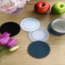 미끄럼방지 화병받침 실리콘 컵받침 티매트 코스터 대접용 홈카페 테이블 탕비실, 블랙