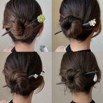 꽂는법 띠 고풍 나무비녀 포인트 전통장신구 뒷 올림 반묶음 머리장식 헤어악세사리 꽂이