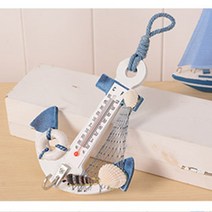 선물 나무 앵커 온도계 공예 예술 벽걸이 후크 미터 게이지 조개 항해 장식 빈티지 홈