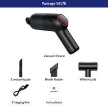 e-ace m17 small 휴대용 핸드헬드 자동차 진공 청소기 9000pa high 강력한 무선 무선 홈 카펫 진공 먼지 포수, 씨엔